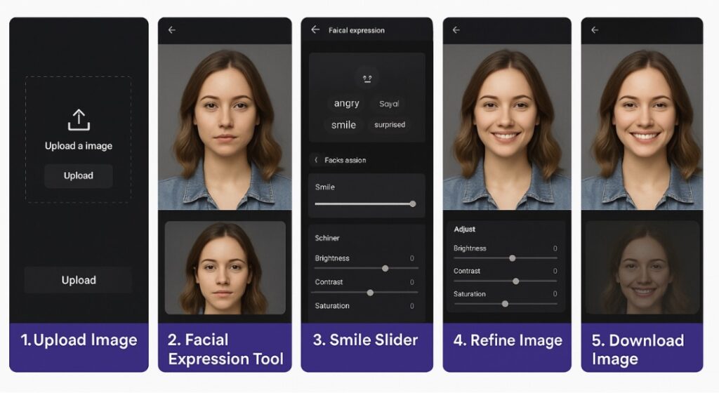 AI smile editing steps 