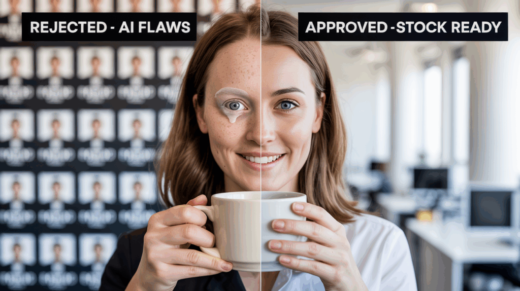 comparison of ai images with flaws vs no flaw