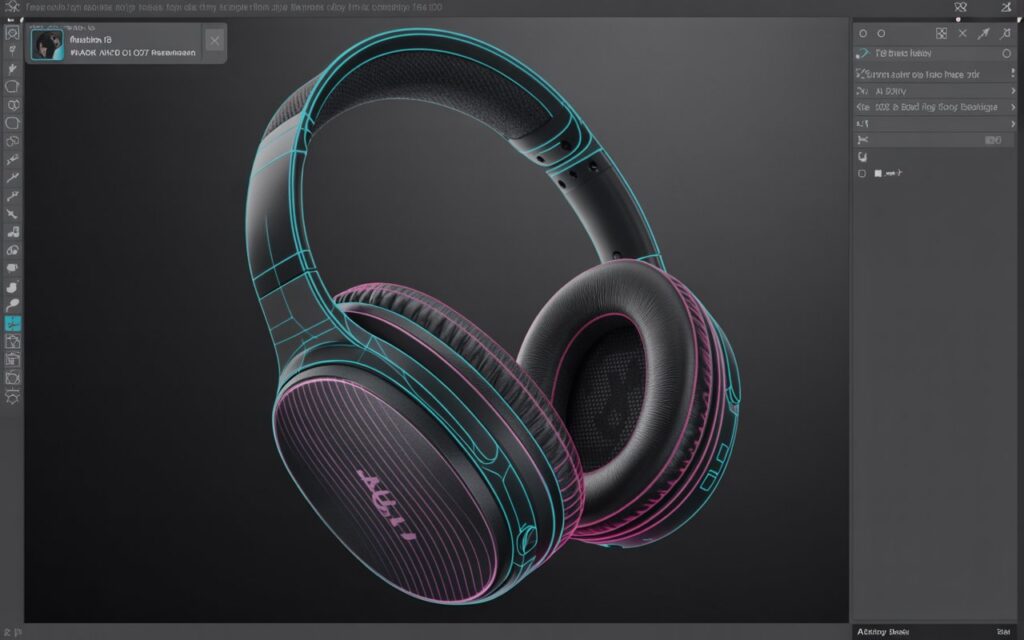 AI automatic masking and edge detection visualization showing precise selection outline with smooth feathered edges on a product photo.