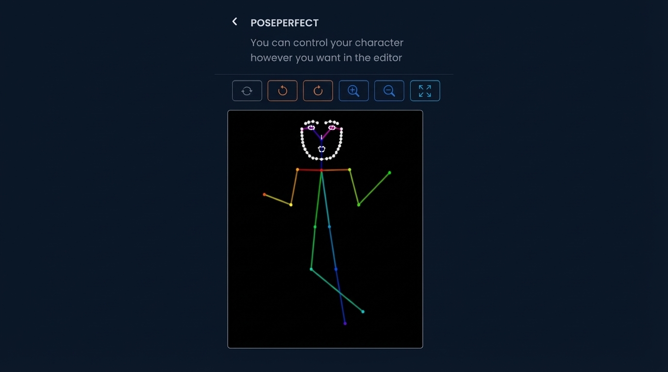 AI-generated character with transformed pose using ArtSmart PosePerfect